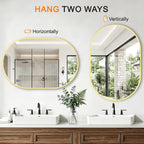 Oval Bathroom Mirror, 2 Pack 20"x30" Gold Vanity Mirror for Over Sink