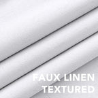 H.VERSAILTEX 100% Blackout Linen Curtains 84" L 2 Panels Bright White