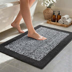 Bathroom Rugs 30x20 Non Slip Washable, Dark Blue Bath Mat by Unknown