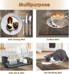 Arttown Coffee Mat for Countertops, 2 Pack, 12" x 19" Abstract Modern Brown