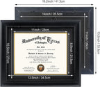 GMFrames 8.5x11 Diploma Degree Frame with Mat or Display 11x14 Certificates without Mat,Solid Wood,Black Finish with Intricate Black Rope Detail,UV Protection Acrylic