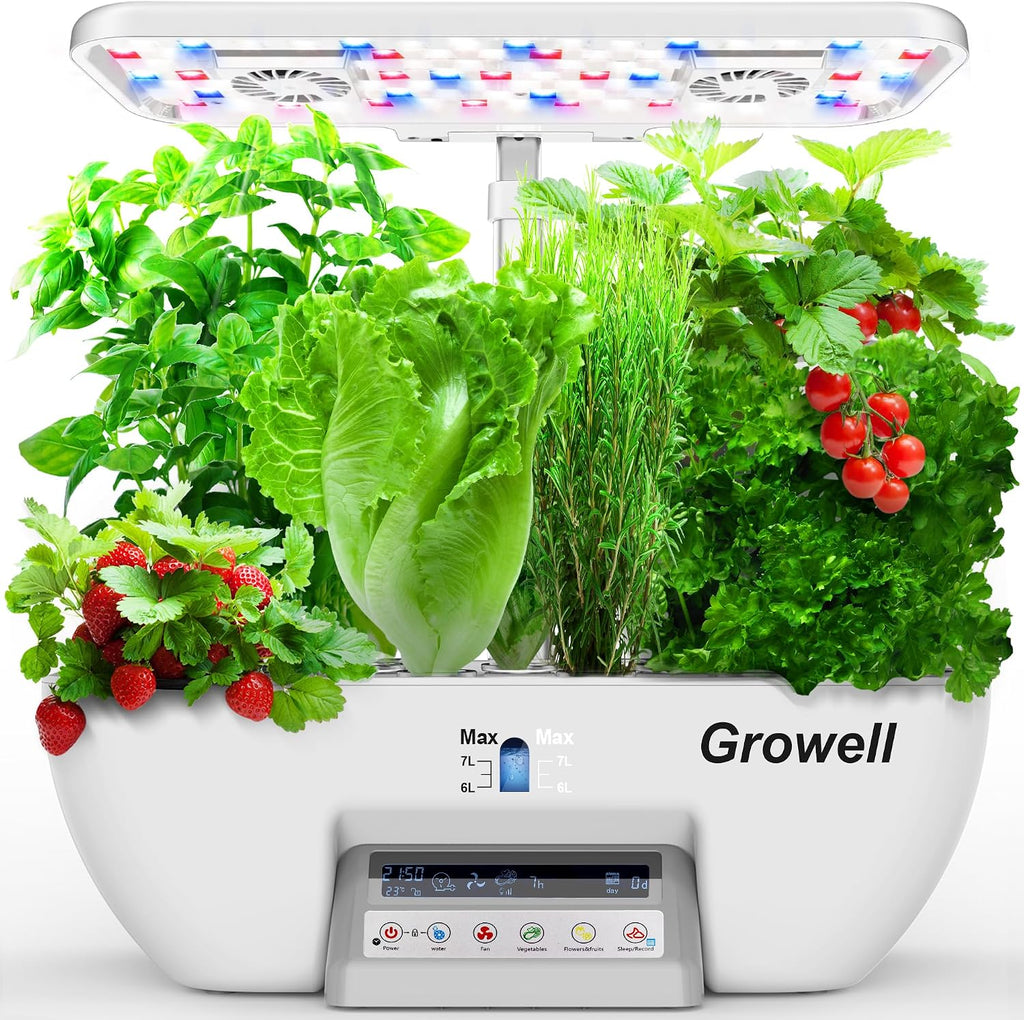 Growell Hydroponics Growing System, 17 Pods Large Indoor Garden with 2 Fans