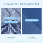 Cooling Blanket Queen Size for Hot Sleepers, Q-Max >0.4, 90 x 90 Inch, Blue