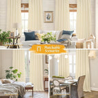 LAMIT Beige Linen Curtains 63 Inch - Image 6
