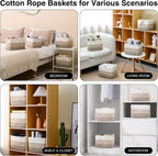 Storage Baskets Bins for Organizing 12.7×9.1×7.9 Gradient Brown