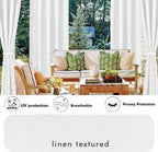 Linen Outdoor Curtains for Patio Waterproof 4 Pcs 54x84 In White