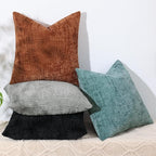 decorUhome Black Chenille Throw Pillow Covers 20x20 Set of 2 Textured Soft Cozy - Image 9