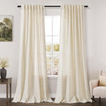 Nanspring Warm Beige Linen Curtains 84 Inch Length 2 Panels Set by Nanspring
