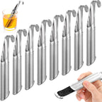 8Pcs Stainless Steel Tea Diffuser, 2024 New Tea Artifact Creative Pipe Tea Infuser Mesh Strainer with Hanging Hook Handle, Universal Fine Holes Tea Interval Diffuser for Loose Tea Leaf Coffee Etc