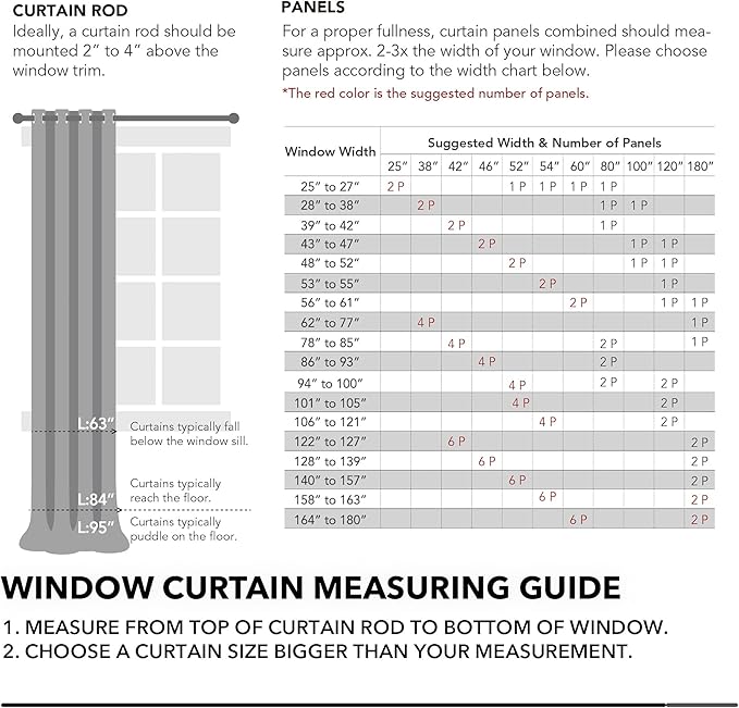 Deconovo Blackout Curtains, 42 x 108 Inch Long Drapes - Image 7