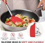 Onader 15 Pcs Silicone Cooking Utensils Set, Red Kitchen Utensils Spatula Set with Holder, Large Kitchen Gadgets Tools for Nonstick Cookware