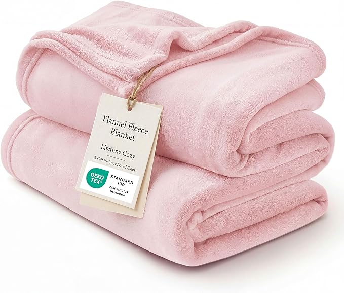 Bedsure GentleSoft Pink Fleece Throw Blanket by BEDSURE