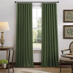 Olive Green Blackout Curtains for Bedroom 96 Inches Long Floor Length 2 Panel - Image 7