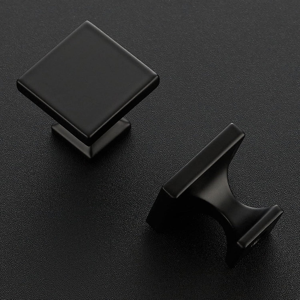 Ravinte Cabinet Knobs Black Square Knobs, Kitchen Drawer Knobs, 5 Pack
