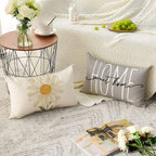 AVOIN colorlife Home Sweet Home Spring Summer Flowers Throw Pillow Covers - Image 4