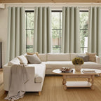 NICETOWN Short Faux Linen Beige Blackout Curtains 63 inches Long - Image 4