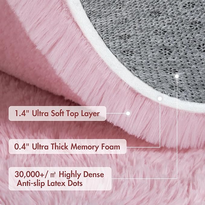 6x9 Ft Large Pink Rugs for Living Room Girls, Shag Fluffy Area Rug for Bedroom - Image 8