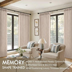 MIULEE Pinch Pleated Thick Linen Curtains 108 Inches Length 2 Panels - Image 2