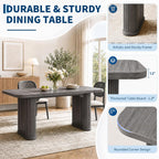 Garvee Dining Table for 6-8 People-62 Long Kitchen Dinner Table, Gray Oak