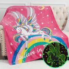 Levens Glow in The Dark Gaming Blanket for Boys - Christmas Easter Valentine's Gifts Toys for Teens, Gamer Stuff Controller Throw Decor Presents Kids Age 8 9 10 11 12 13 14 15 Year Old Boy 50"x60"