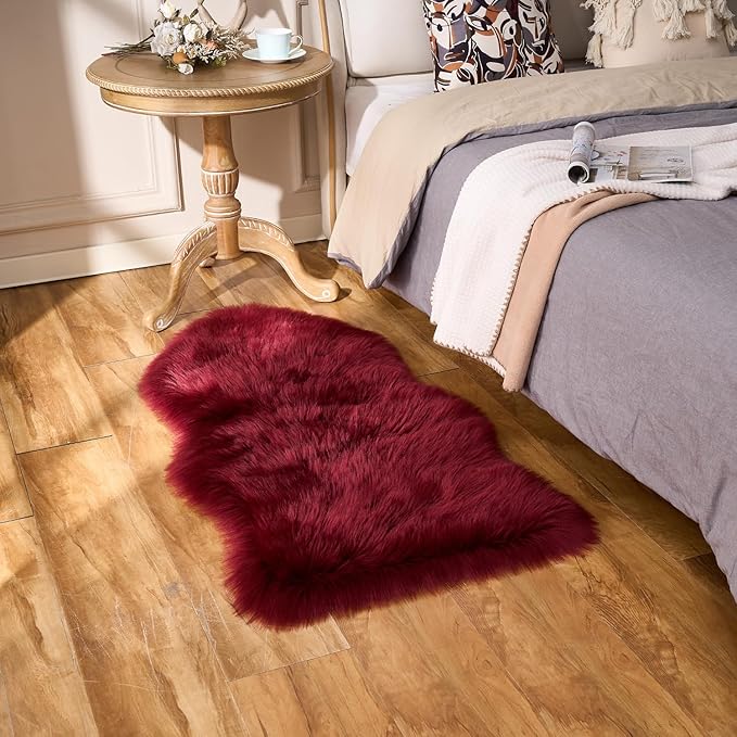 EasyJoy Ultra Soft Fluffy Shaggy Area Rug Faux Fur Rug Chair Cover Seat Pad - Image 6