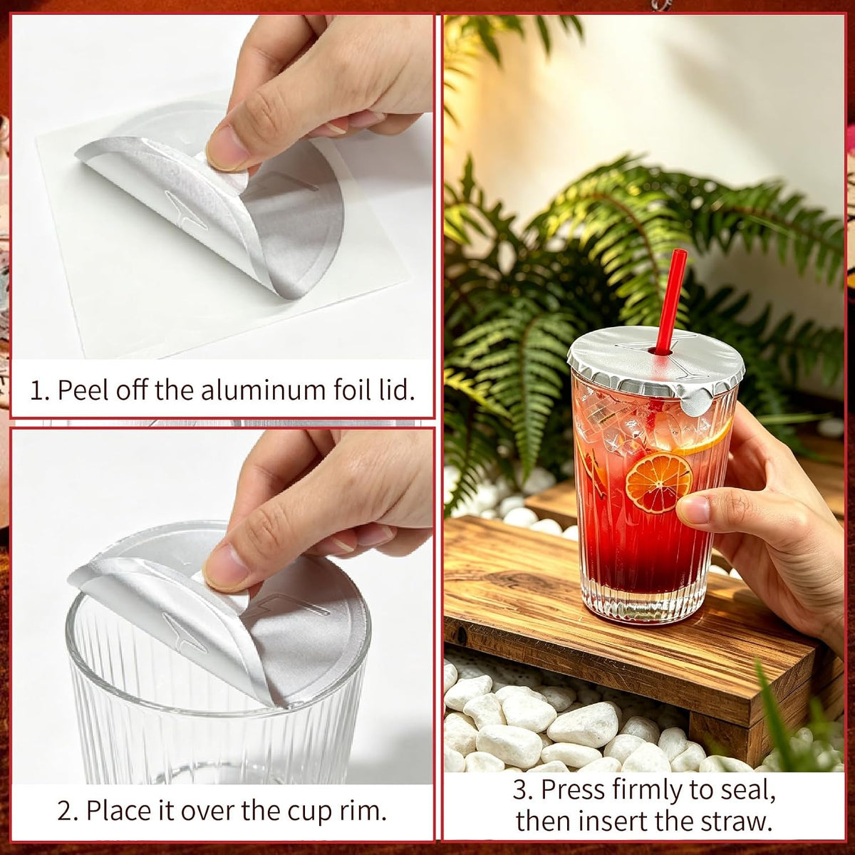 50Pcs Drink Protective Cap ,3.9 In Adhesive Drink Covers for Protection