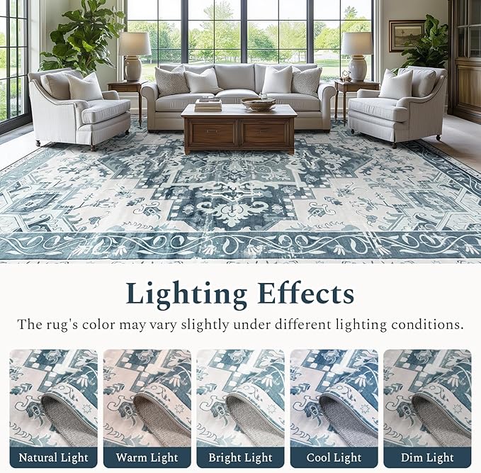 Rugflix 6x9 Area Rug for Living Room, Machine Washable Area Rugs - Image 6