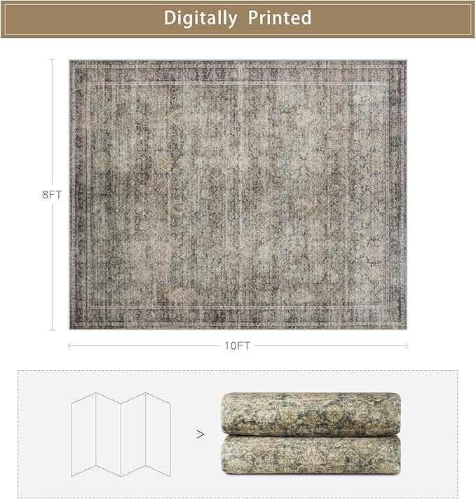 Washable Rugs 8x10 Area Rugs for Living Room, Bedroom and Dining Room-Large - Image 2