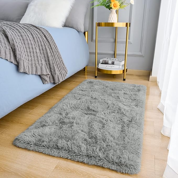 Amearea Shag Small Rug, Fluffy 2x4 Feet Throw Rugs by AmeareaDirect