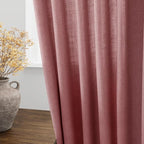 Canyon Rose Linen Curtains 84 Inch Length 2 Panels Set - Image 4