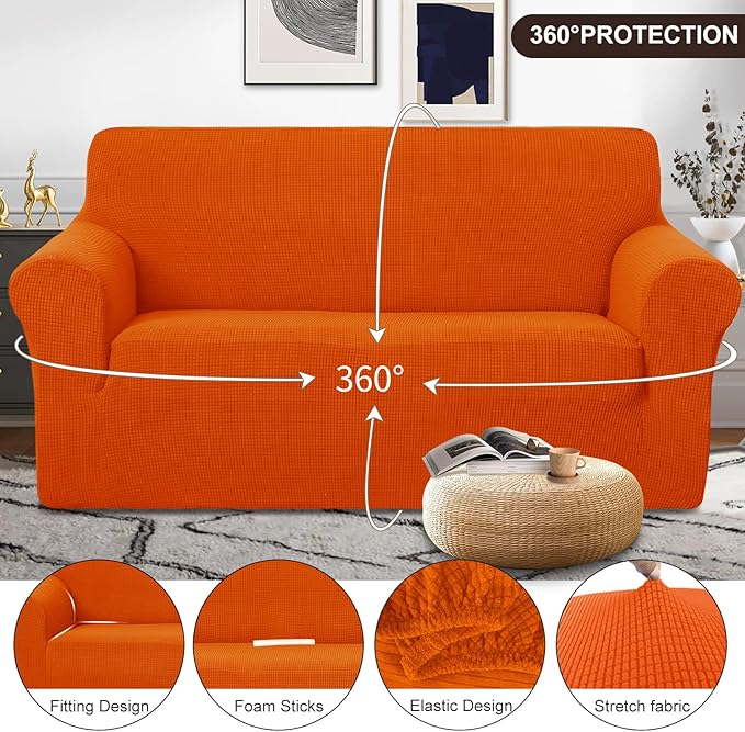 U-NICE HOME Oversized Stretch Loveseat Couch Cover Sofa Covers Washable Sofa - Image 3