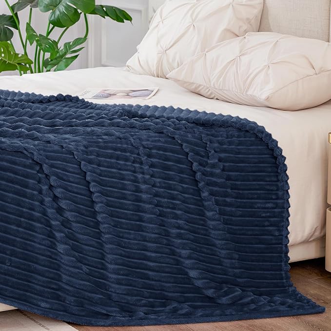 BEDELITE Fleece Blanket King Size – 3D Ribbed Jacquard Soft and Warm Decorative - Image 6