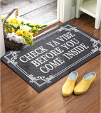 Front Door Indoor Outdoor Entrance Doormat Grey Rubber Welcome Door Mat Come - Image 2