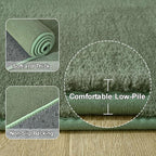 Amearea Sage Green Round Area Rugs 4ft Washable Circle Rugs - Image 3