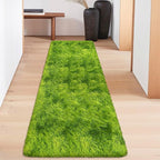 Tie-Dyed Runner Rug for Bedroom Green 2x6ft Fluffy Area Rug Bedside Runner Rug - Image 3