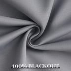 Yakamok Grey Room Darkening 100% Blackout Curtains Grommet Window Treatments - Image 7