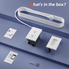 in Wall Cable Management Kit 2 AC TV Outlet Wall Kit 7.8ft Cord Power Relocation in Wall Outlet Extender for Living Room Bedroom and Home Theater