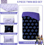 Kpop Demon Hunters Huntrix Twin Comforter Set 5 Piece Kids Bedding, Black