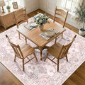 RELEANY Area Rugs Square 7ft Washable Non-Slip, Floral Vintage Distress Print by RELEANY