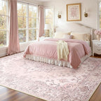 RELEANY Area Rugs 7'x9' Washable Non-Slip, Floral Vintage Distress Print - Image 2