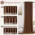 Guken 100% Blackout Linen Curtains 80 Inch Length 2 Panels Set - Image 6