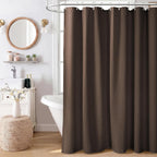 Dynamene Waffle Shower Curtain 256 GSM Heavy Duty Fabric 72"x72" Brown