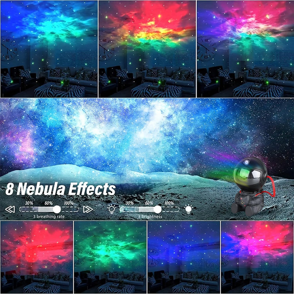 YXQUA Astronaut Galaxy Star Projector, Night Light for Kids, Original Black