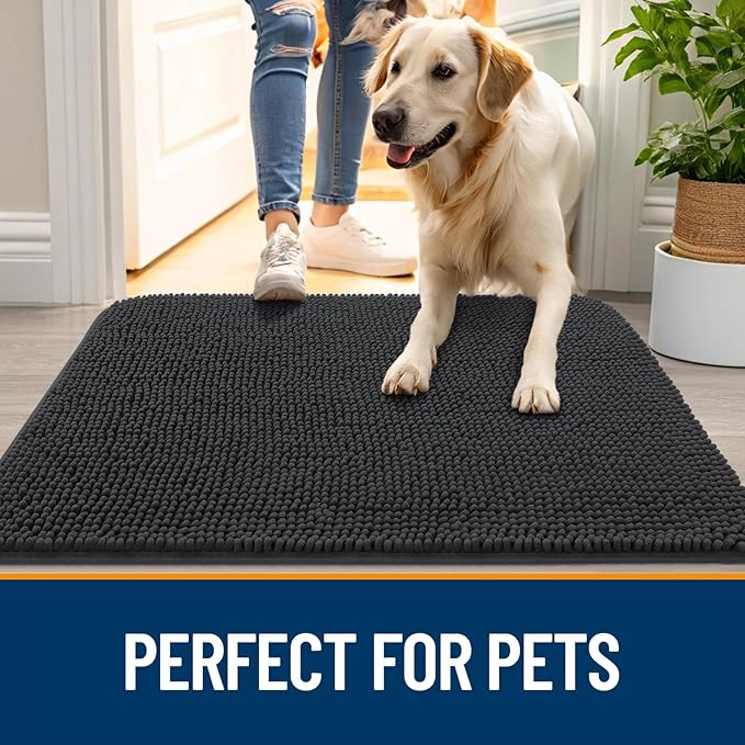 OLANLY Dog Door Mat for Muddy Paws 36x24, Absorbs Moisture and Dirt, Absorbent - Image 6