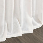 Ivory White Linen 112 Inch Curtains - Image 9
