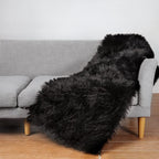 Ciicool Black Fur Fluffy Rug, 2x4 ft Small Faux Fur Rug - Image 8