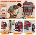 Power Tool Organizer Wall Mount with 6-Outlet Charging Station, 5-Layer