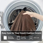 Leather Look Couch Cushion Covers Sofa Seat Slipcovers Sets Couches Furniture - Image 9