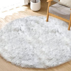 ORINOVA Grey and White Plush Machine Washable Area Rugs - Image 9