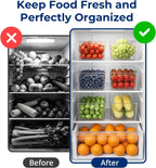 6 Pack Pantry Organizers and Storage, Food Storage Containers with 3 Removable Divider for Kitchen, Fridge, Cabinet Organization, Clear Plastic Storage Bins for Snacks, Spice Packets, Packets, Pouches